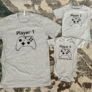 Family Shirts. Dad and kids gaming shirts.